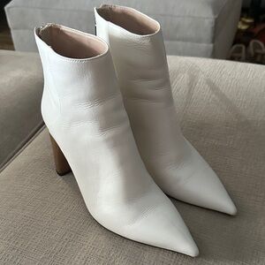 Zara Elegant White Ankle Boots